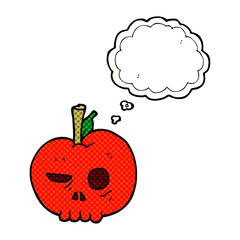 freehand drawn thought bubble cartoon poison apple