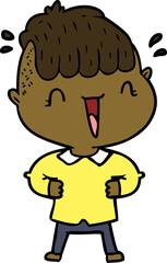 cartoon happy boy surprised