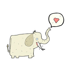cartoon elephant with love heart