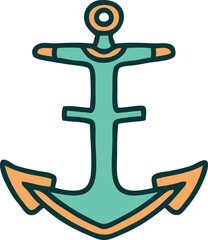 iconic tattoo style image of an anchor