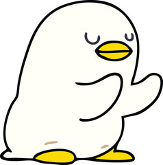 hand drawn quirky cartoon duckling