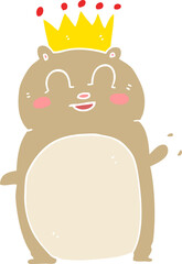 flat color illustration of waving hamster