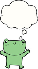 cartoon frog with thought bubble