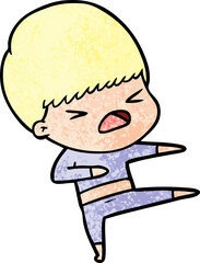 cartoon stressed man