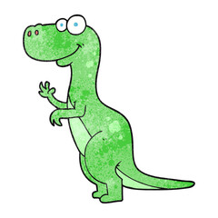 freehand textured cartoon dinosaur