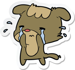 sticker of a cartoon sad dog