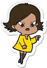 sticker of a cartoon stressed woman