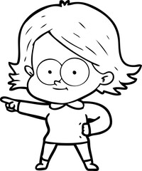 happy cartoon girl