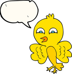 freehand drawn speech bubble cartoon bird
