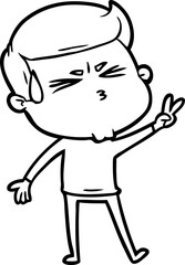 cartoon man sweating