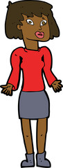 cartoon woman shrugging shoulders