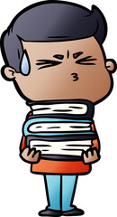 cartoon man sweating
