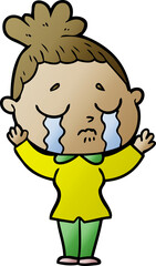 cartoon crying woman