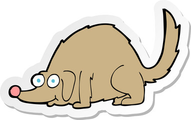 sticker of a cartoon happy dog