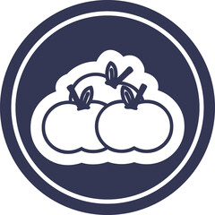 pile of apples circular icon symbol