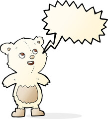 cartoon polar bear with speech bubble