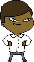 cartoon confident man