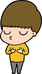 cartoon calm boy