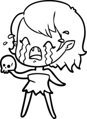 cartoon crying vampire girl