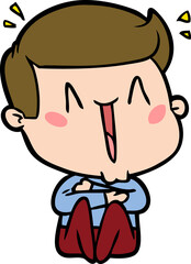 cartoon happy man