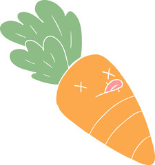 flat color style cartoon dead carrot