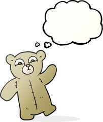 freehand drawn thought bubble cartoon teddy bear