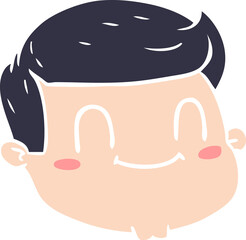 flat color style cartoon male face