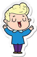 sticker of a happy cartoon man