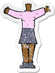 retro distressed sticker of a cartoon female body