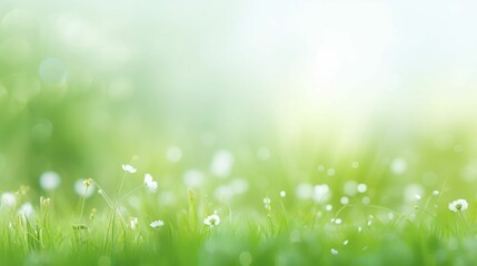 Fototapeta na wymiar spring nature blur copy space background with Green grassy meadow 