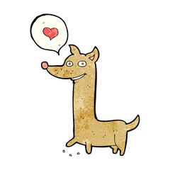 cartoon dog with love heart