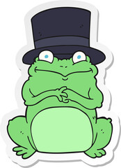 sticker of a cartoon frog in top hat