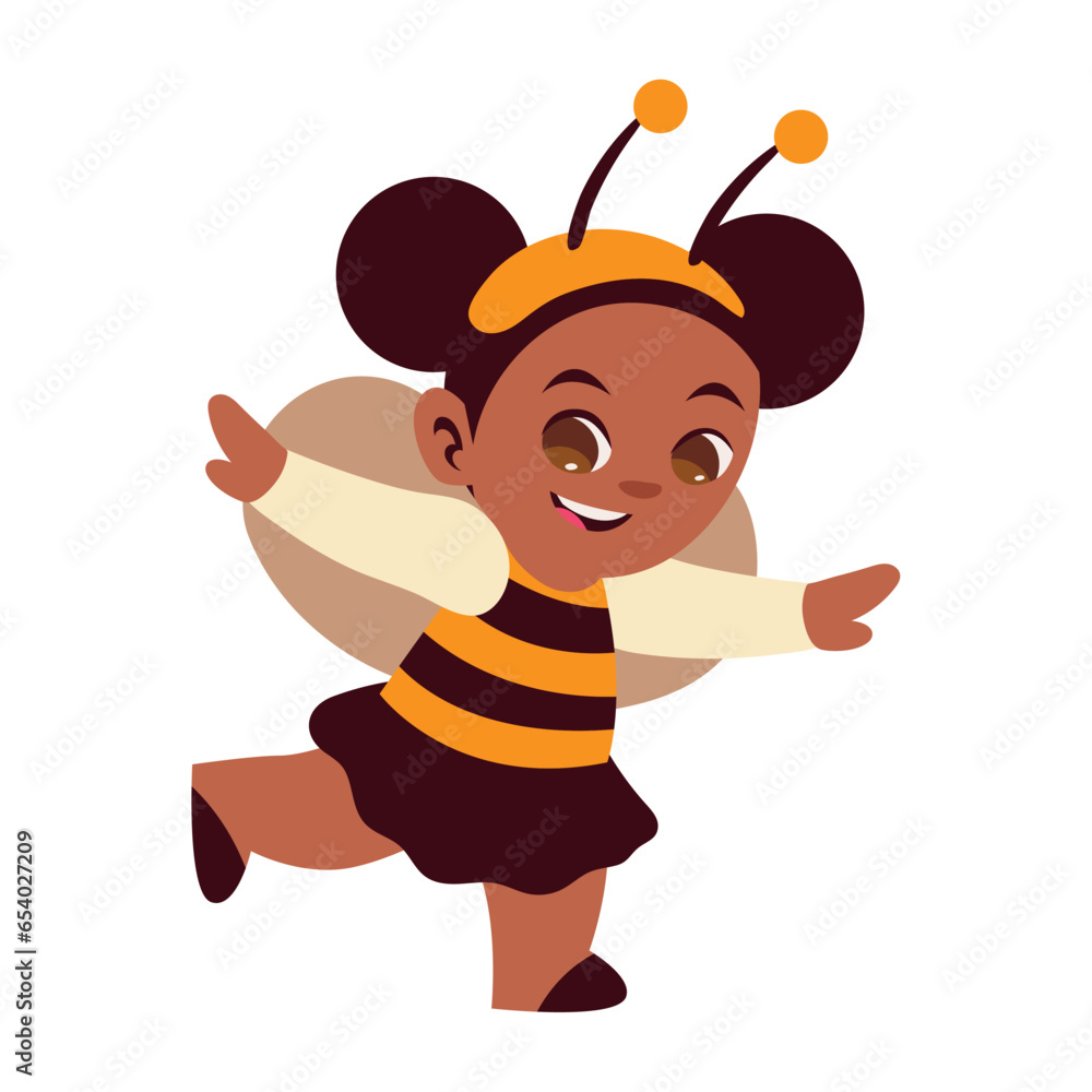 Wall mural halloween kid disguised bee