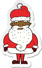 sticker of a cartoon grumpy santa claus