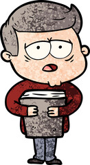 Obraz premium cartoon tired man