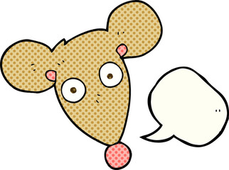 freehand drawn comic book speech bubble cartoon mouse