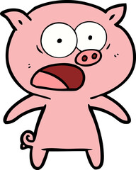 cartoon pig shouting