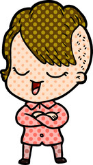 happy cartoon girl