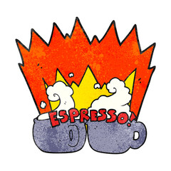 freehand textured cartoon espresso