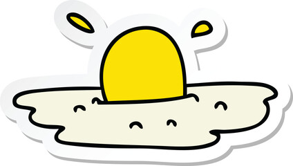 sticker of a quirky hand drawn cartoon fried egg
