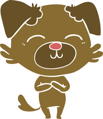 flat color style cartoon dog