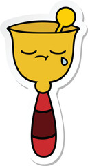 sticker of a cute cartoon school bell
