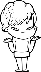 cartoon happy woman