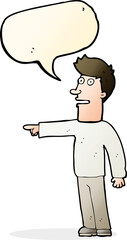 cartoon man pointing with speech bubble