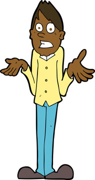 recommend clip art: cartoon man shrugging shoulders