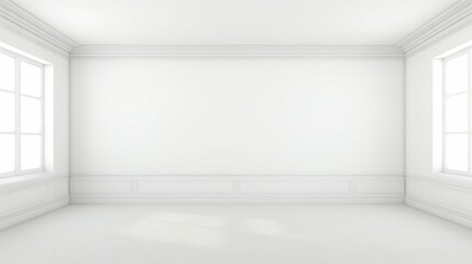 Empty white room modern space interior
