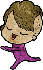happy cartoon girl