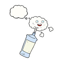freehand drawn thought bubble cartoon spraying whipped cream