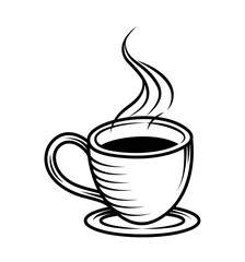 coffee cup draw small with steam