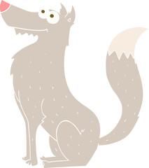 flat color illustration of wolf